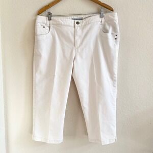 Chicos‎ Platinum Denim Womens White Capris Cropped Pants Size 3
